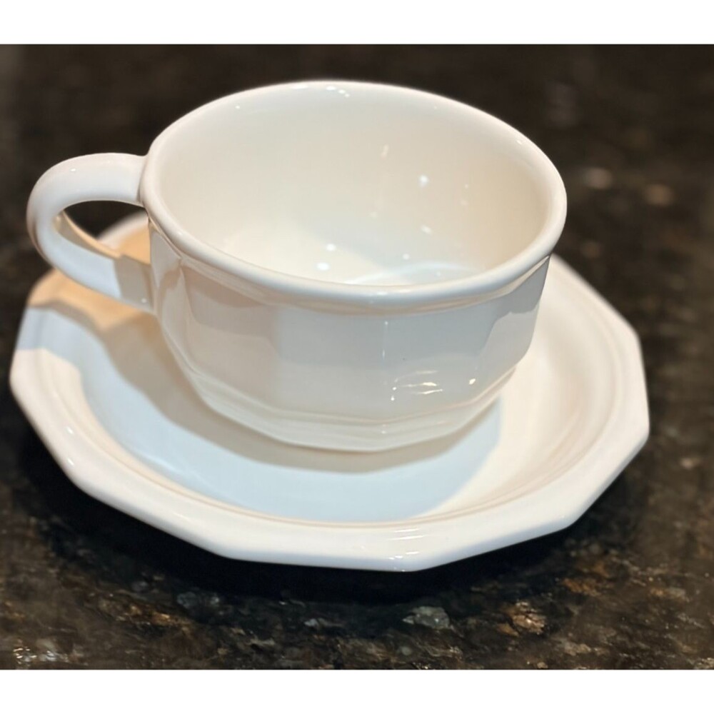 Pfaltzgraff Heritage White Set of 5 Cups & Saucers Set USA 2-1